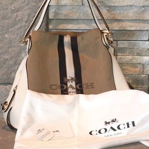 NWT ~ Coach ~ khaki & gold Edie Shoulder Bag